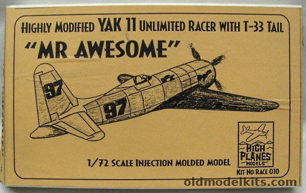 High Planes 1/72 Yak 11 Unlimited Racer Mr Awesome  - with T-33 Tail, Race010 plastic model kit